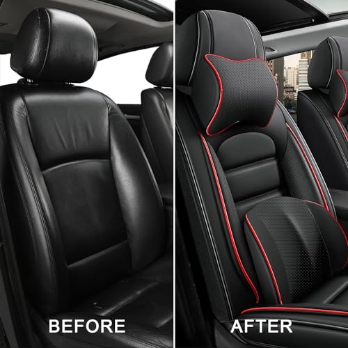 Image of Deluxe Front Covers for Volkswagen Golf SportWagen 2015-2019, Black-Red