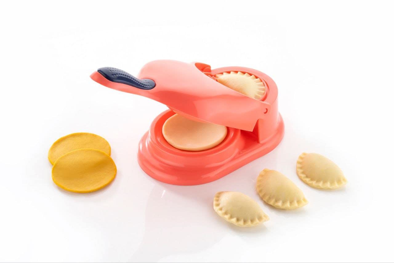 Gujiya Maker Machine, Dumpling Mould, Dumpling Maker, Ghughra, Momos Maker Machine, Kitchen Dumpling Making Tool with Dumpling Puri Maker (2 in 1) (Multi Color)-image-11