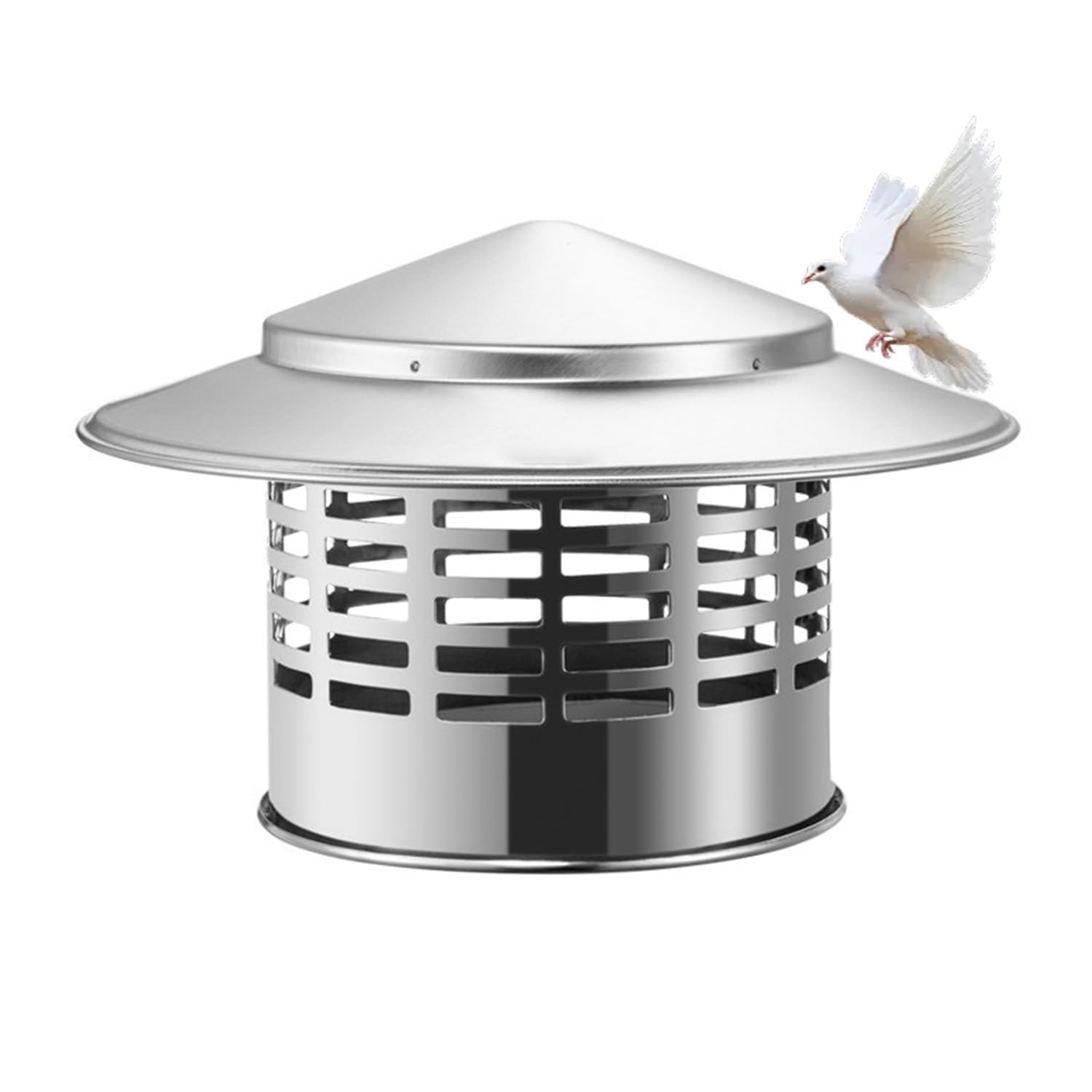 MYXJGNAIY Chimney Cover Stainless Steel Chimney Cap Rain Outside Exterior Stove Pipe Topper with Mesh Screen 75mm/3inch-400mm/15.7inch for Fireplace Flue Lid Roof Pipe(3.9in)