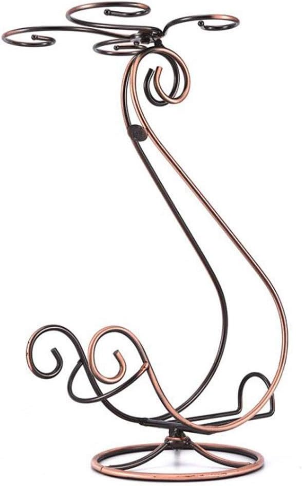 Wine Rack Wine Rack Floor-Standing Wine Rack Countertop Wrought Iron Wine Rack Upside Down 4 Wine Glasses (Bronze) for Bar Kitchen Cabinet