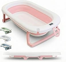 Foldable Baby Bath Thermometer + Non-Slip Feet + Safety Plug | Newborn Baby | Foldable Design | Easy to Store and Carry (Pink Patel)