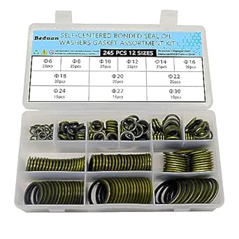 245 Pieces Bonded Seal Dowty Washer,Automotive Self-Centred Dowty Seal ...