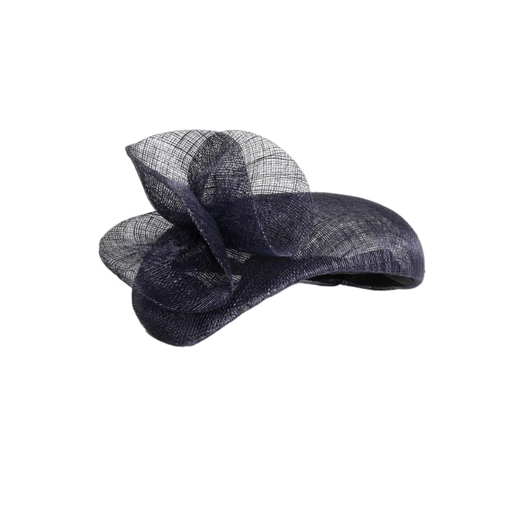 Béret rétro haut de gamme en chanvre avec ornements floraux délicats pour grand banquet
