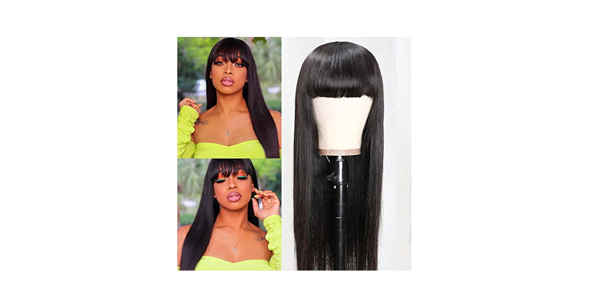 Amazon.com : Tuneful 18 Inch Straight Human Hair Wigs with