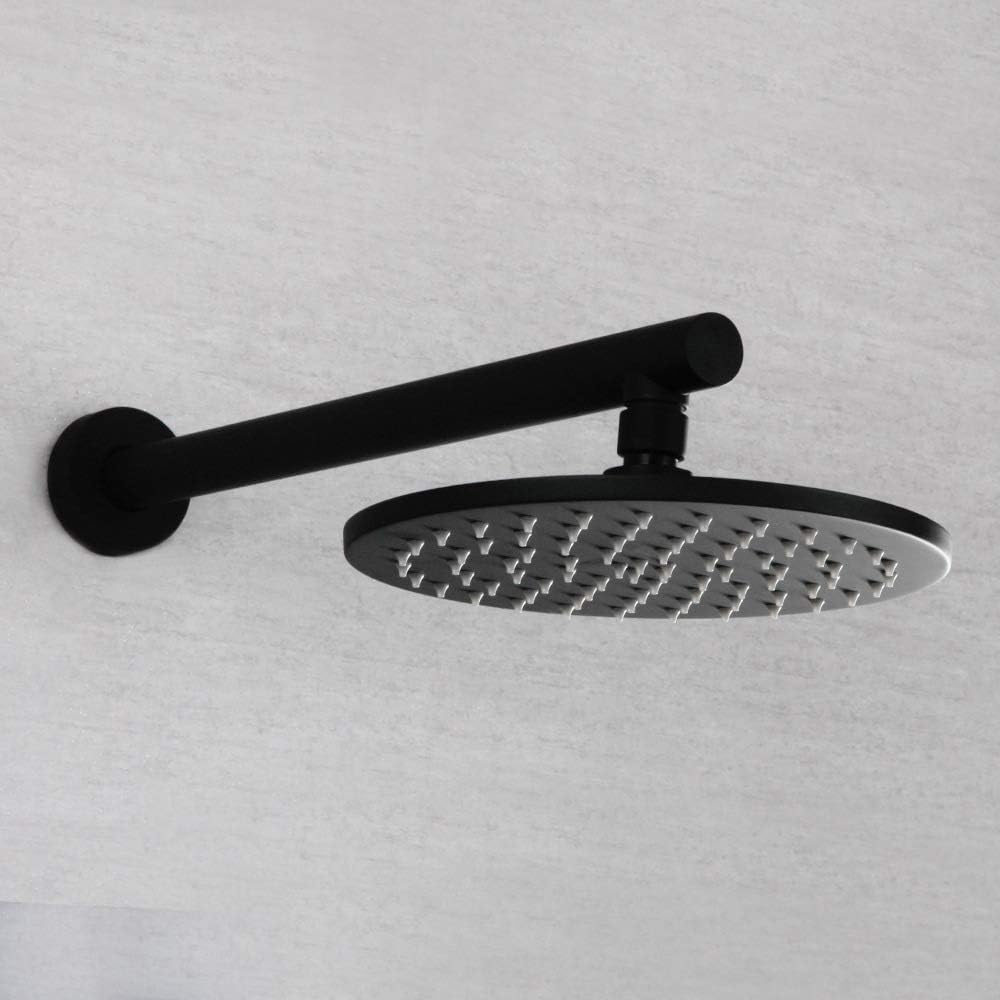 Shower Set Brass Embedded Matt Black Wall-Mounted Thermostatic Shower Head Handheld Shower System Round Top Spray Nozzle Pre-Embedded Box Mixer Head Fixed Showerheads Bathroom