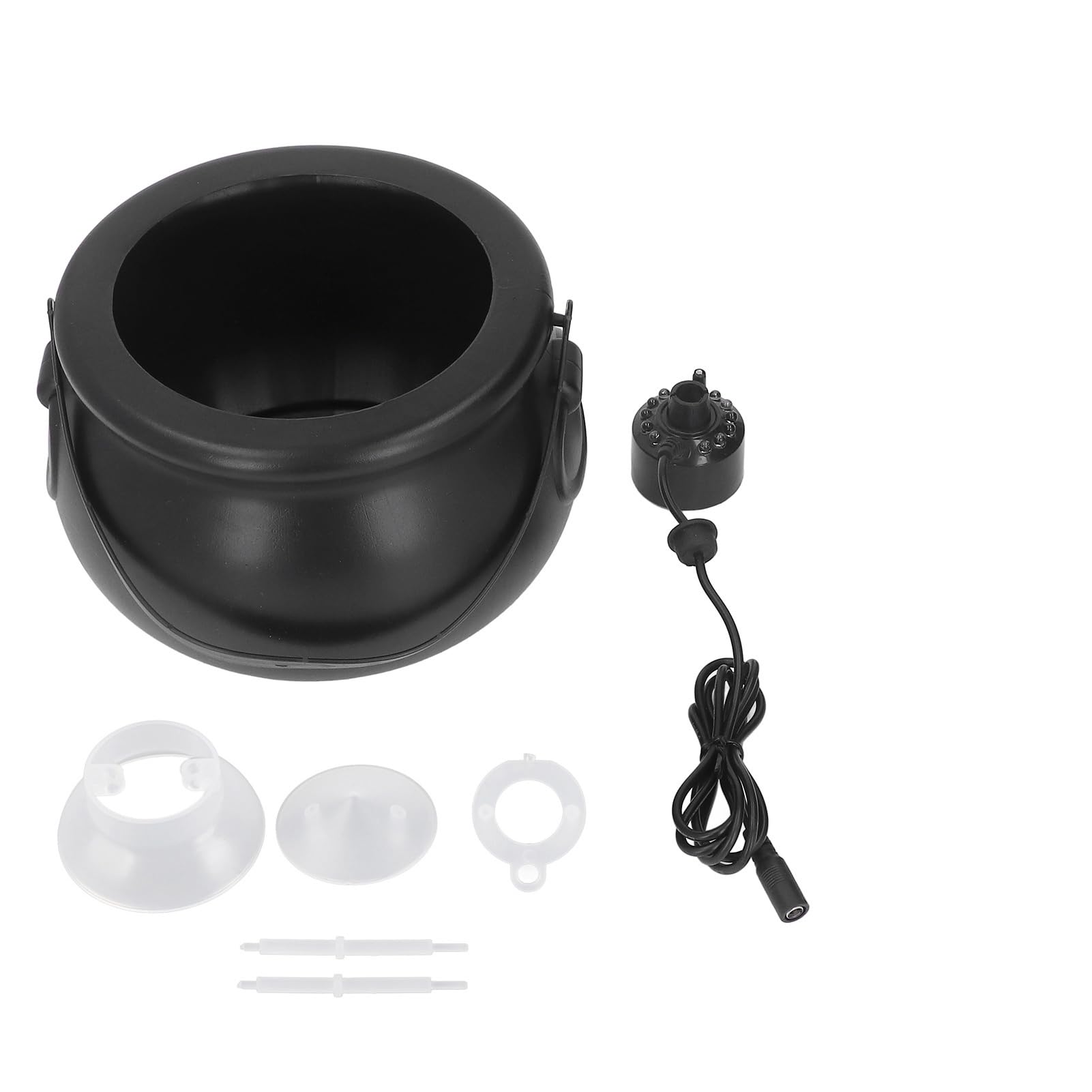 4 w 1 Mist Maker Fogger, 12 LED zmieniający kolor Halloween Party Pond Fog Machine, Upiorna atmosfera Fontanna ultradźwiękowa Mister Fogger Świąteczny nawilżacz powietrza do Rockery Fish(EU)