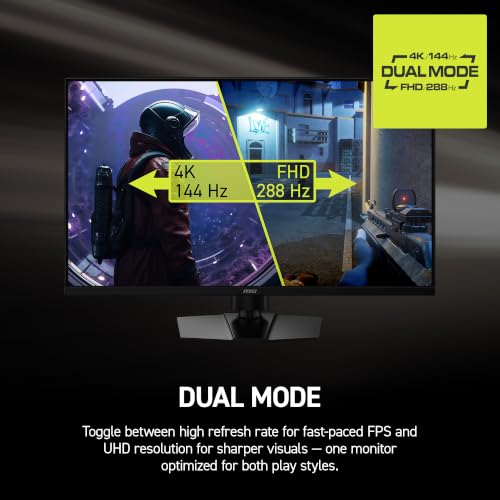 Image of msi MAG 321UPD E14 32-inch 3840 x 2160 (UHD) Gaming Monitor, 320Hz, AMD FreeSync Premium, Dual Mode, HDMI, DisplayPort, VESA, Tilt, Height Adjustable, Speaker, 0.05ms, Black