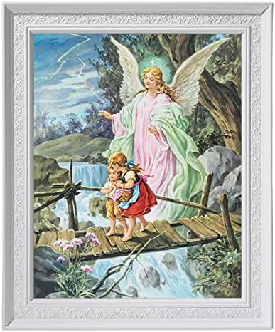Gerffert Sweet Dreams Collection-Children's Inspirational Framed Artwork, 9.5 x 11.5-Inch, Guardian Angel