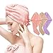 LATTCURE Cheveux Serviette, 3 Pcs Turban en Microfibre pour les Cheveux, Super Absorbant en Microfibre Super Absorbant Serviette pour Cheveux Turban avec Bouton de Design Cheveux Secs Rapidement