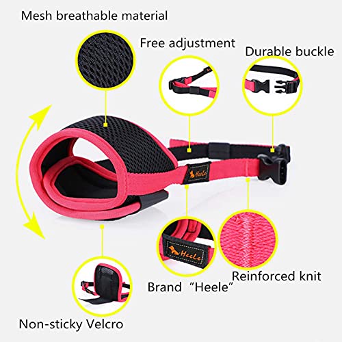 image for HEELE Dog Muzzle,Soft Nylon Muzzle Anti Biting Barking Chewing,Air Mes