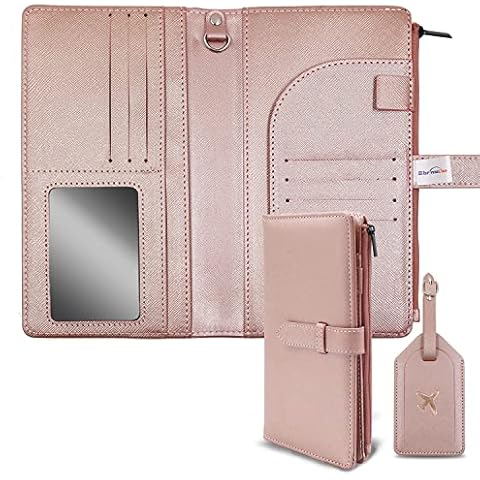 Sbrinnaliao Passport Holder for Women/Men, Passport Womens Wallet Rfid Blocking, Premium Leather Passport Cover for Family, Travel Passport Book, Multifunctional Organizer Travel Essential Cover