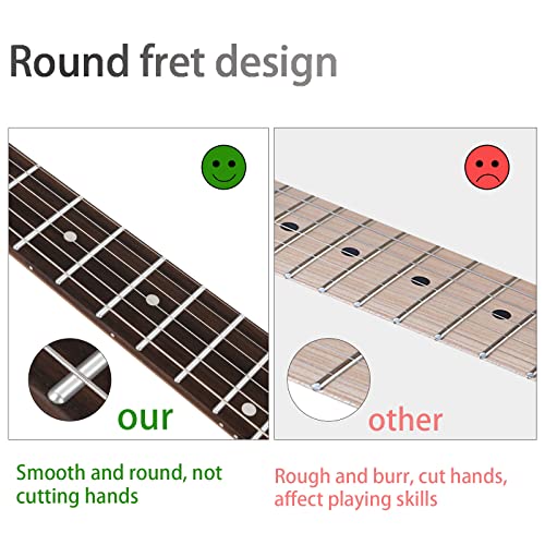 Eastrock 39 Inch Full-Size Electric Guitar Kit For Beginner Starter With 10W Amp, Bag, Capo, Shoulder Strap, String, Cable, Tuner, Picks. (39" Right Handed, Haze Blue) #TOP4