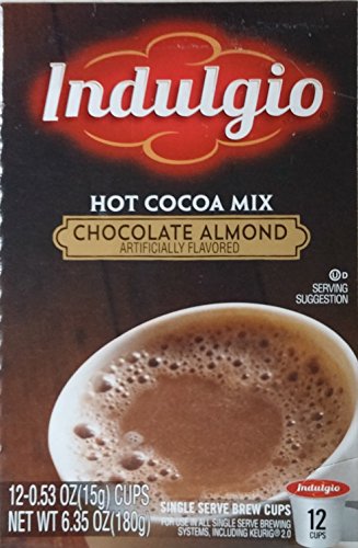 Indulgio Chocolate Almond Cocoa Single Serve for Keurig K-Cup Brewers, 12 Count