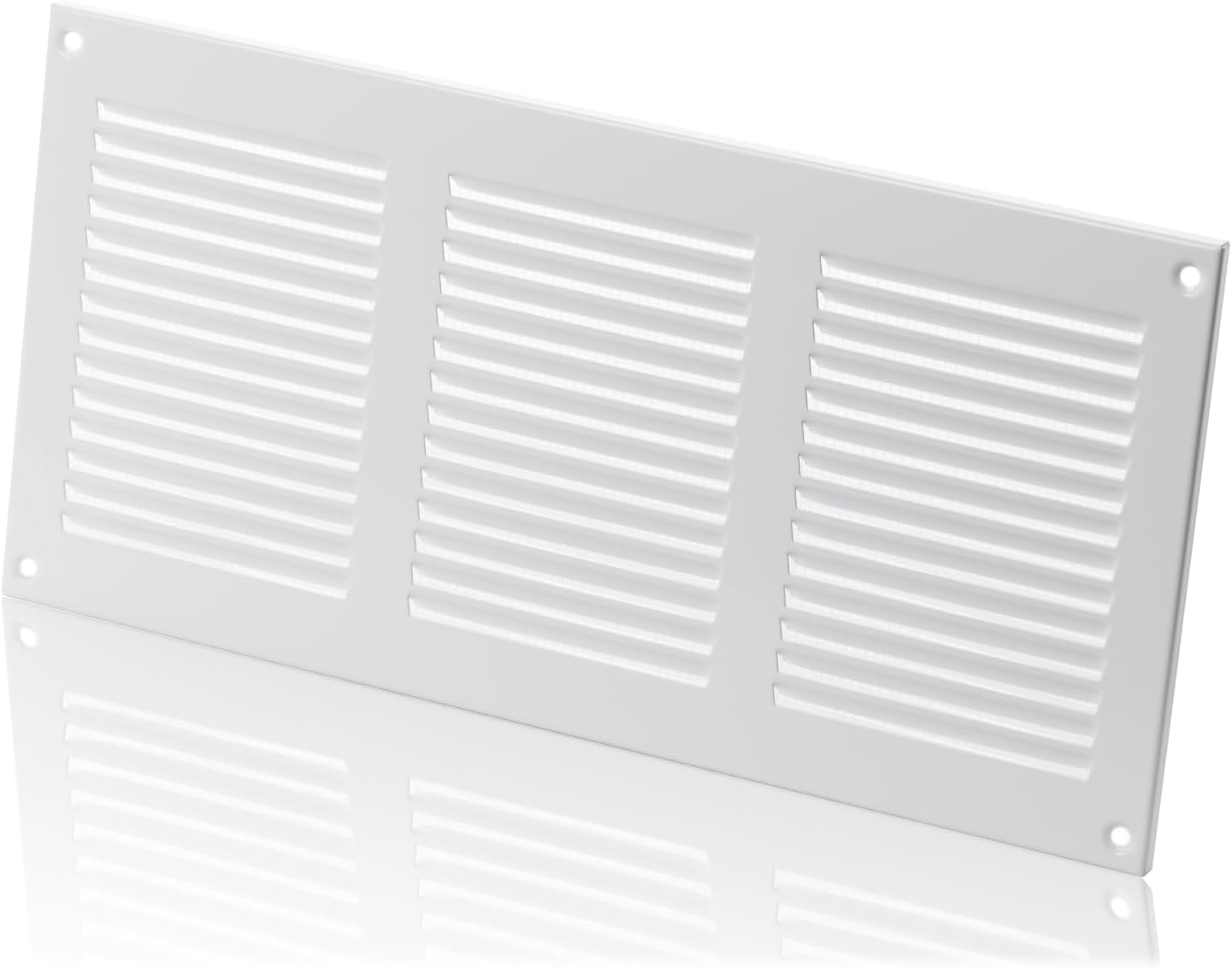10x4 inch (Duct Opening) Vent Cover - White Ventilation Covers for Wall and Ceiling - Metal Return Grille - HVAC AC Air Vents Register for Indoor and Outdoor Use with Mesh