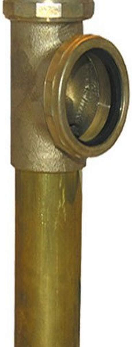 LASCO 03-4021 1-1/2-Inch Rough Brass Slip Joint End Outlet Baffle Tee with Threaded Tailpiece with Nuts and Washers