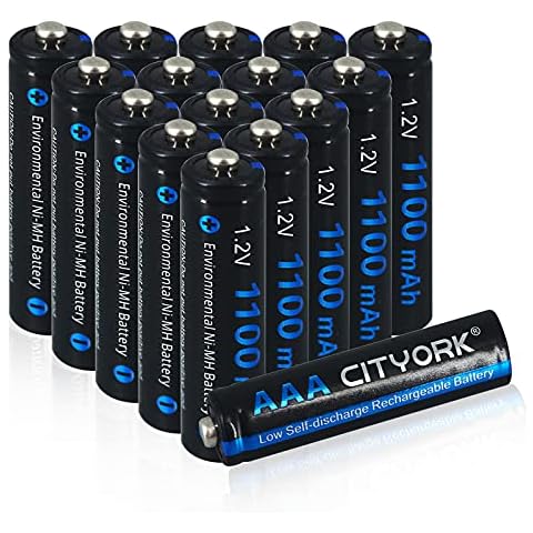 CITYORK 1100mAh AAA Rechargeable Batteries, 1.2V Ni-MH High Capacity, 1200 Cycles Pre-charged Battery, Pack of 16 Cover