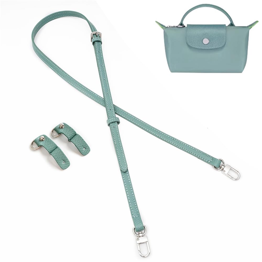 Gastinsave Women's Lake Blue Purse Straps Replacement, Leather Handbag Crossbody Shoulder Strap Adjustable For Longchamp Bag (Lake Blue)