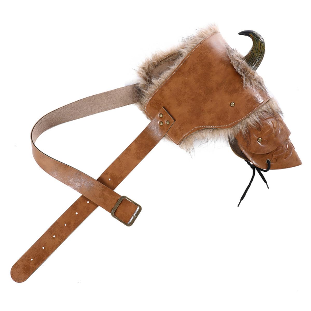Hombreras Vikingas de Cuero Sintético Marrón 2 Piezas