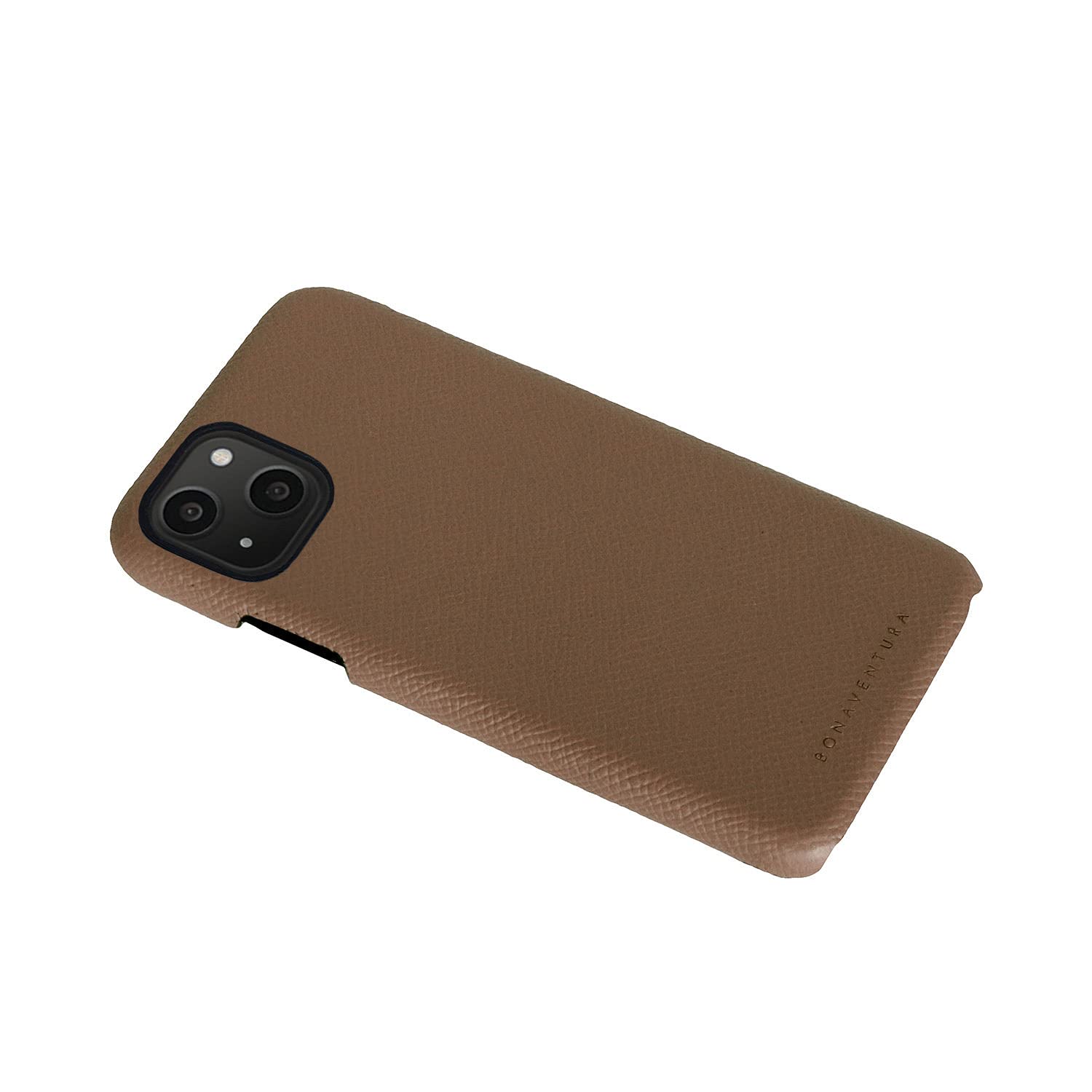 (iPhone 13) スマホケース ブラック×エトープ　BONAVENTURA iPhone 13) バックカバーケース シュリンクレザー