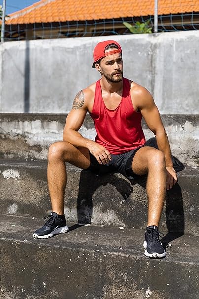 Image of frueo 3 Pack Running Muscle Tank Top for Men Quick Dry Workout Sleeveless Tops Breathable Y-Back Shirts Training Bodybuilding Vests