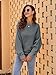 Fessceruna Damen Pullover Oversize Fledermausärmel Strickpullover Winter Rundhals Pulli Geripptes Sweatshirt(Grau, L)