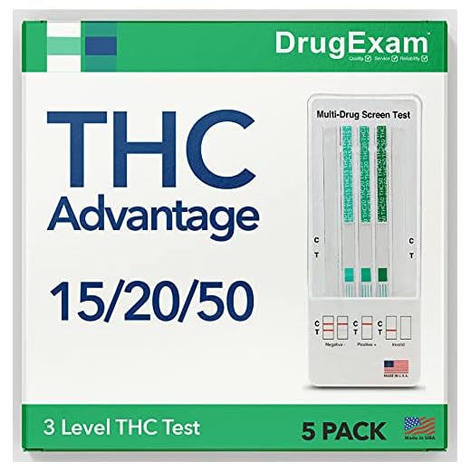 5 Pack - DrugExam THC Advantage Made in USA Multi Level Marijuana Home Urine Test Kit.Highly Sensitive THC 3 Level Drug Test Kit. Detects at 50 ng/mL, 20 ng/mL, 15 ng/mL (5)