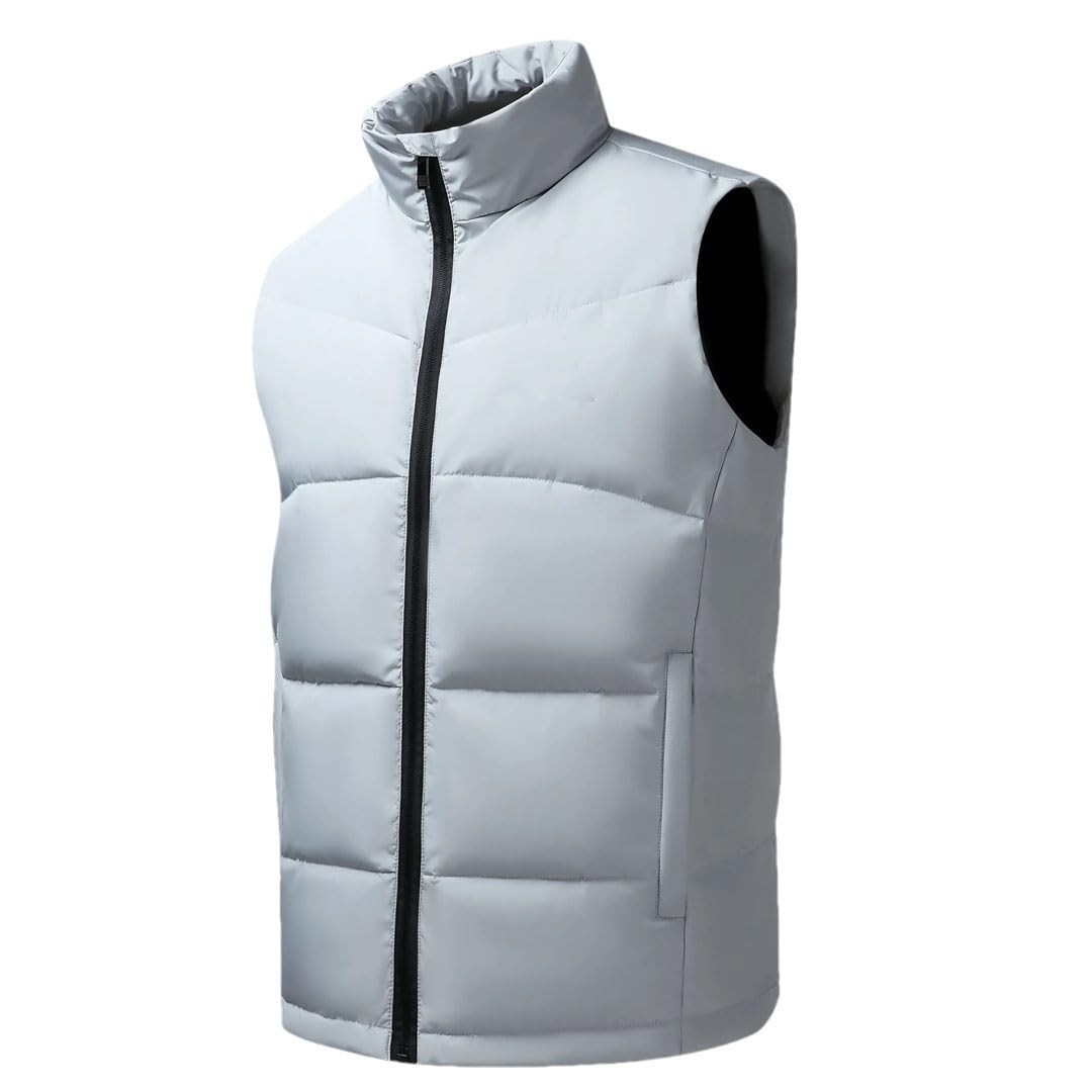 Vogrtcc Chaleco Informal De Plumón De Pato Blanco Para Hombre, Chaqueta De Plumón Sin Mangas De Talla Grande