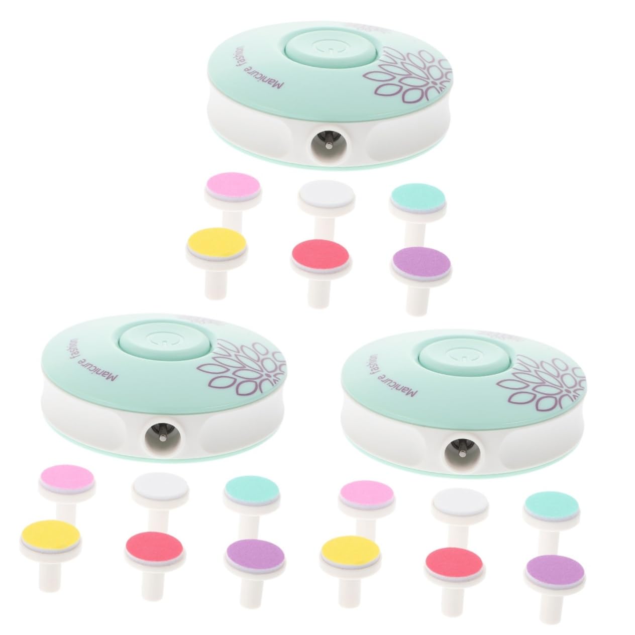 Abaodam 3sets Trimmer Per Unghie Per e Adulti Per Manicure e Pedicure Testine Sostituibili Facile Usare Colore Menta