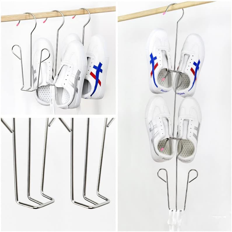 Aplicable a FMWQZ - Estante de secado de 5 piezas de acero inoxidable para zapatos, utilizado para caja de almacenamiento de estante de secado de