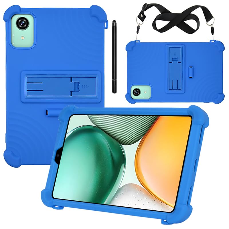 【NSFN】Bmax I8 Plus/KOOTIGERS Tab 8 SE ケース タブレット 8.7インチ 2025初登場 用保護ケース スタンド機能 多角度対応 持ち運び 耐衝撃 落下防止 薄型 スタンド可能 耐衝撃 保護カバー+タッチペン+肩掛 (ブルー)
