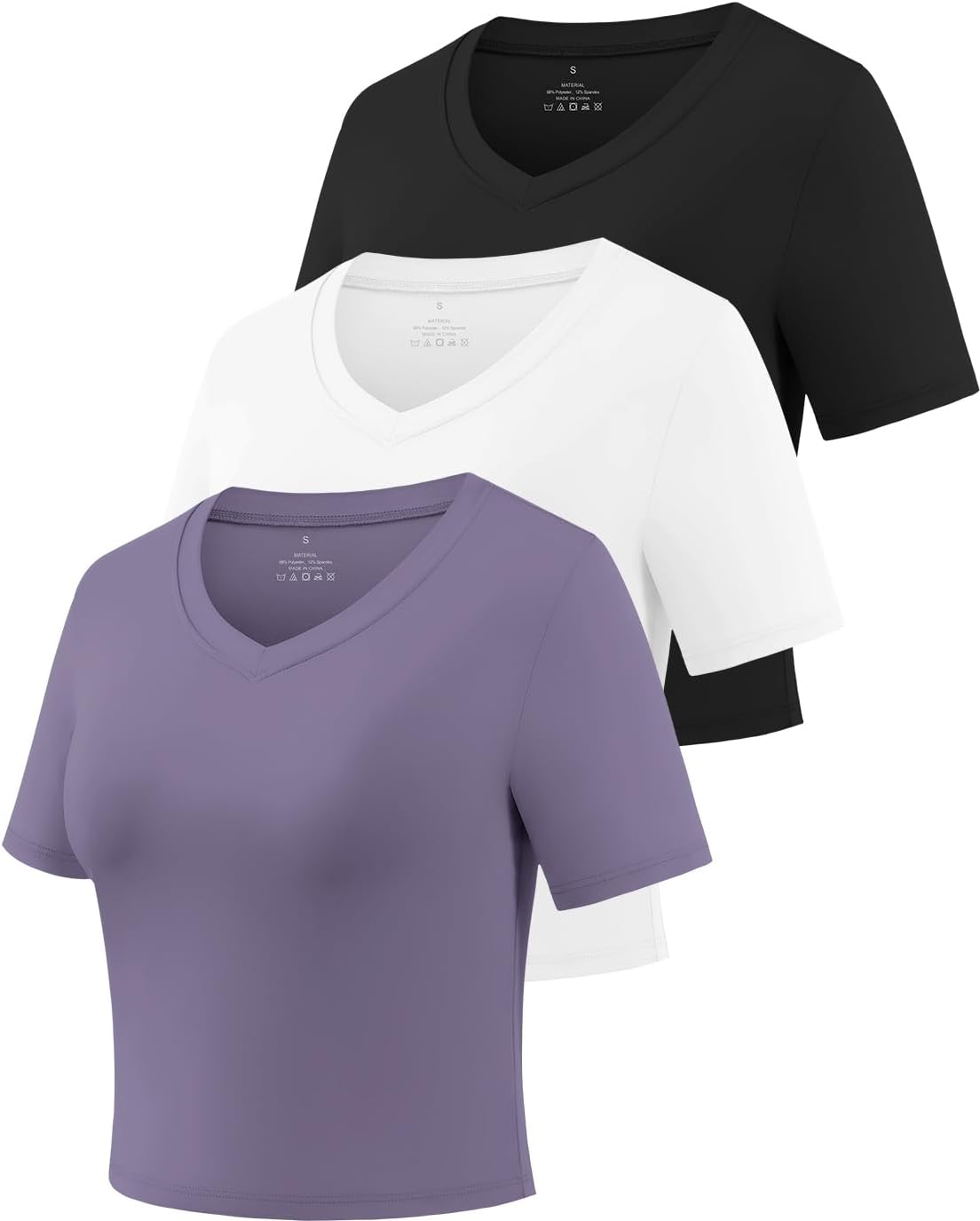 Star Vibe 3 Pack Gym Workout Crop Top Women’s Activewear Sports Dry Fit Shirts Compression Slim Fit Basic Tees for Women Star Vibe 3 Pack Gym Workout Crop Top Women’s Activewear Sports Dry Fit Shirts Compression Slim Fit Basic Tees for Women