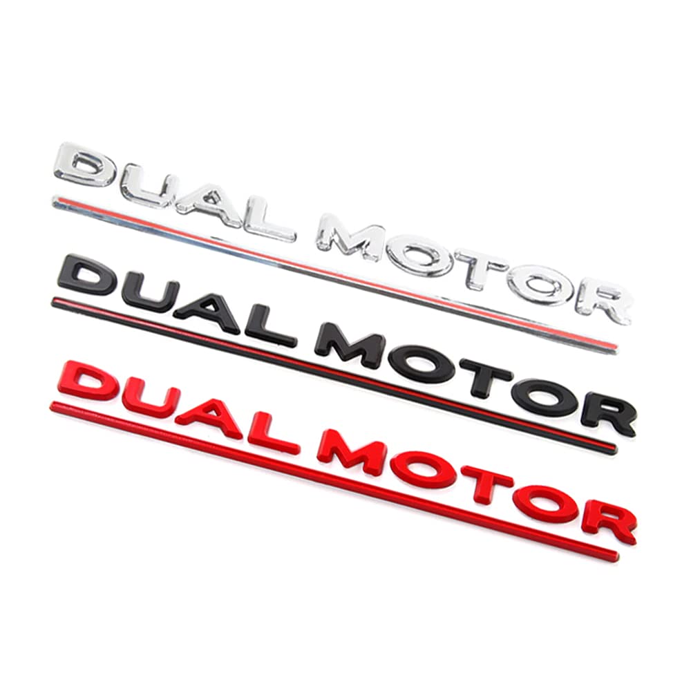 CoolKo Dual Motor Underlined 3D Letter Emblems Refitting High-Performance Trunk Badge Compatible with Tesla Model X S 3 Y