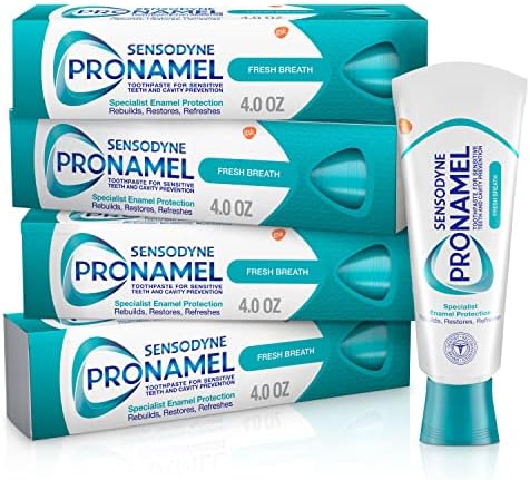 Sensodyne Pronamel Fresh Breath Fluoride Toothpaste, Fresh Wave, 4 Oz (Pack of 4)