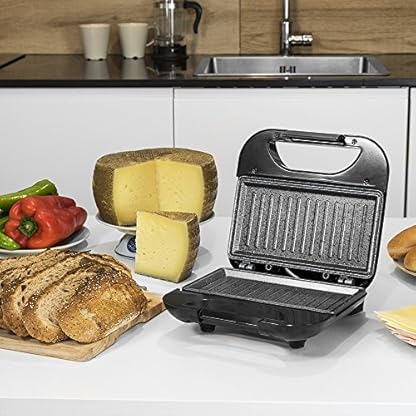 Cecotec Toast Grillfläche.Sandwichmaker mit Antihaftbeschichtung, Kapazität für 2 Sandwiches, Grillfläche, Cold Touch-Griff, Cable Retriever, 750 W. – Bild 4