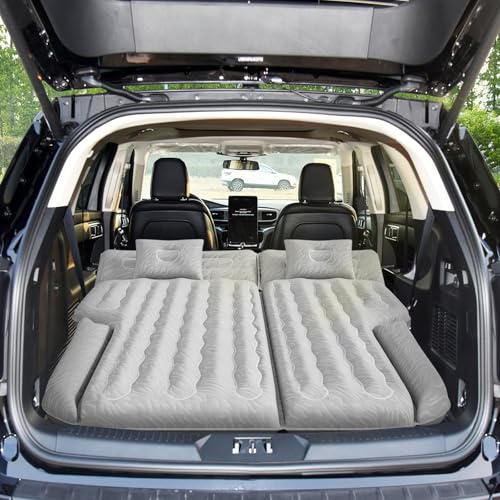NARELECT Auto Matratze: SUV Auto Luftmatratze Auto Bett Luftmatratze Auto Kofferraum Doppelseitige Verdickte Beflockung Automatratzen Kofferraum Auto Bett für Camping