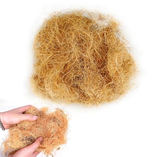 Long Coconut Husk Fiber Mulch Silk for Orchids Clean Coconut Shell Moss Covering 0.66 Pounds