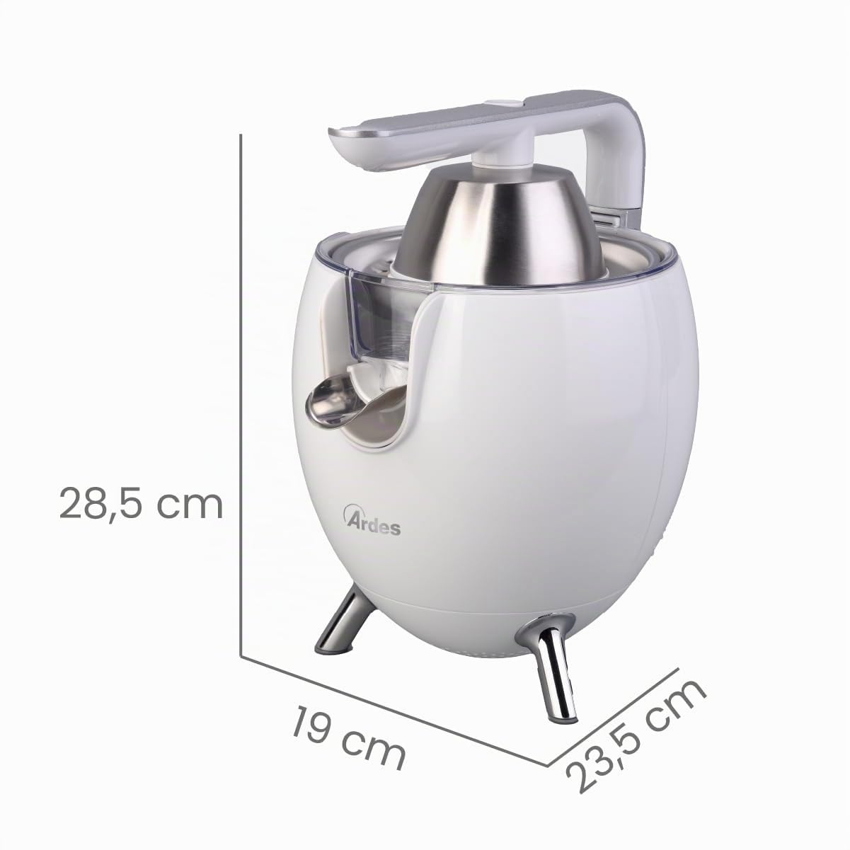 ARDES JUICE ART Presse‑agrumes électrique 500 W AC avec levier en aluminium, double cône et réservoir 0,5 L pour agrumes