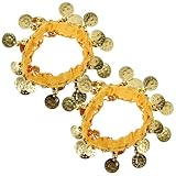 [Mobestech] ベリーダンス用軽量コインアンクレット ダンス衣装アクセサリー 踊り手向けスキンフレンドリー脚飾り 音色が魅力的なステージパフ