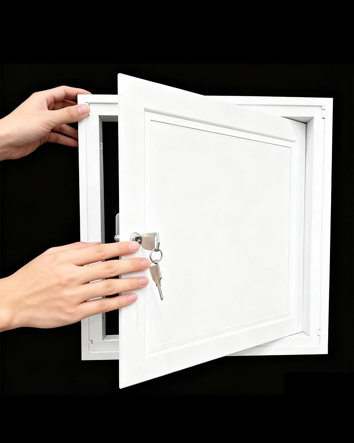 Flexible de douche accessible via cette trappe de visite murale 35x35