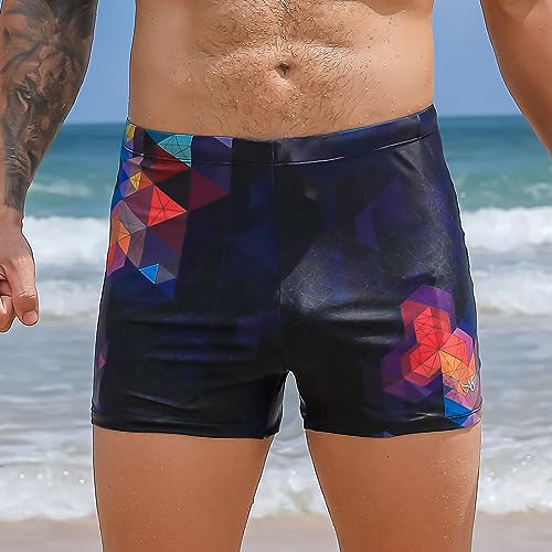 Image of Angel season Swim Jammers for Men Square Leg Swimsuit Athletic Training Quick Dry Chlorine Resistant Mens Swim Briefs