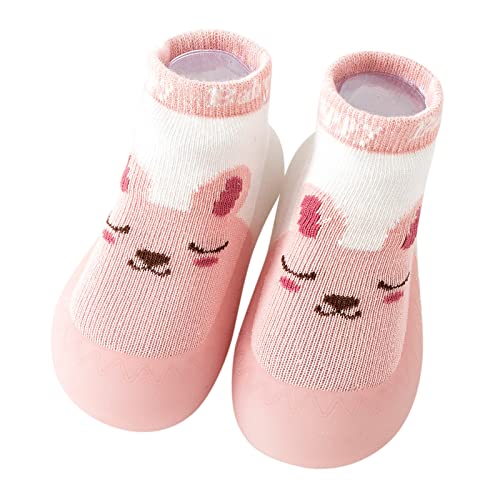 Unisex Baby Boys Girls Sneaker Spring and Summer Children Infant Toddler Shoes Boys and Girls Socks (Pink, 6 Toddler)