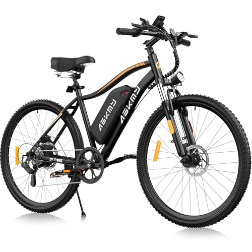 Electric Mountain Bike for Adults 750W Peak Motor, 26 Inch E-Bike with 48V 480Wh Removable Battery, Commuter Electric Bicycle with 25MPH and 40-50 Miles PAS Range, 7-Speed, Front Fork Suspension
