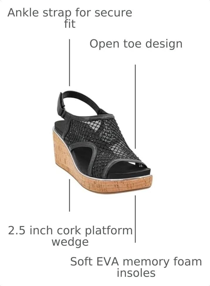 Image of Corkys Footwear Womens Carley Wedges, Featuring Corkys EVA Foam Cushioned Insoles, A 2.5 Inch Heel, Lightweight For All Day Wear, And Hook And Loop Closure