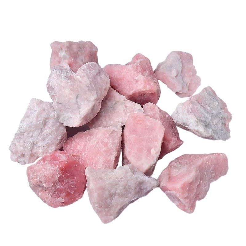 Genérico 100 g de Piedras Naturales crudas de Cristal Rosa, Verde, Naranja y Morado for aromaterapia, Cristales curativos for Limpieza energética.(Pink Opal,3-5cm)