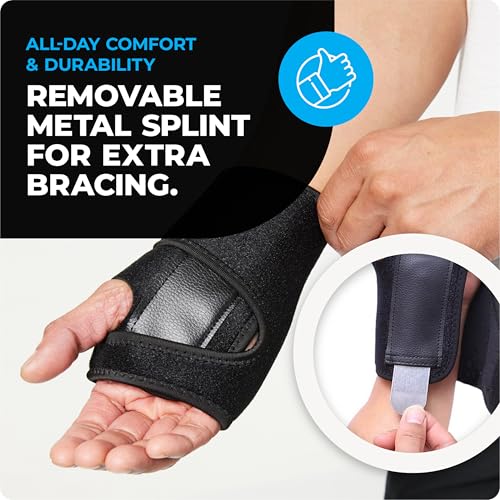 VITTO Wrist Support - Arthritis, RSI, Sprain, Fracture, Carpal Tunnel Wrist Splint w/Adjustable Velcro Wrist Straps, Removable Metal Plate - Unisex Wrist Supports for Everyday Use (Left Hand, S-M) - Image 3