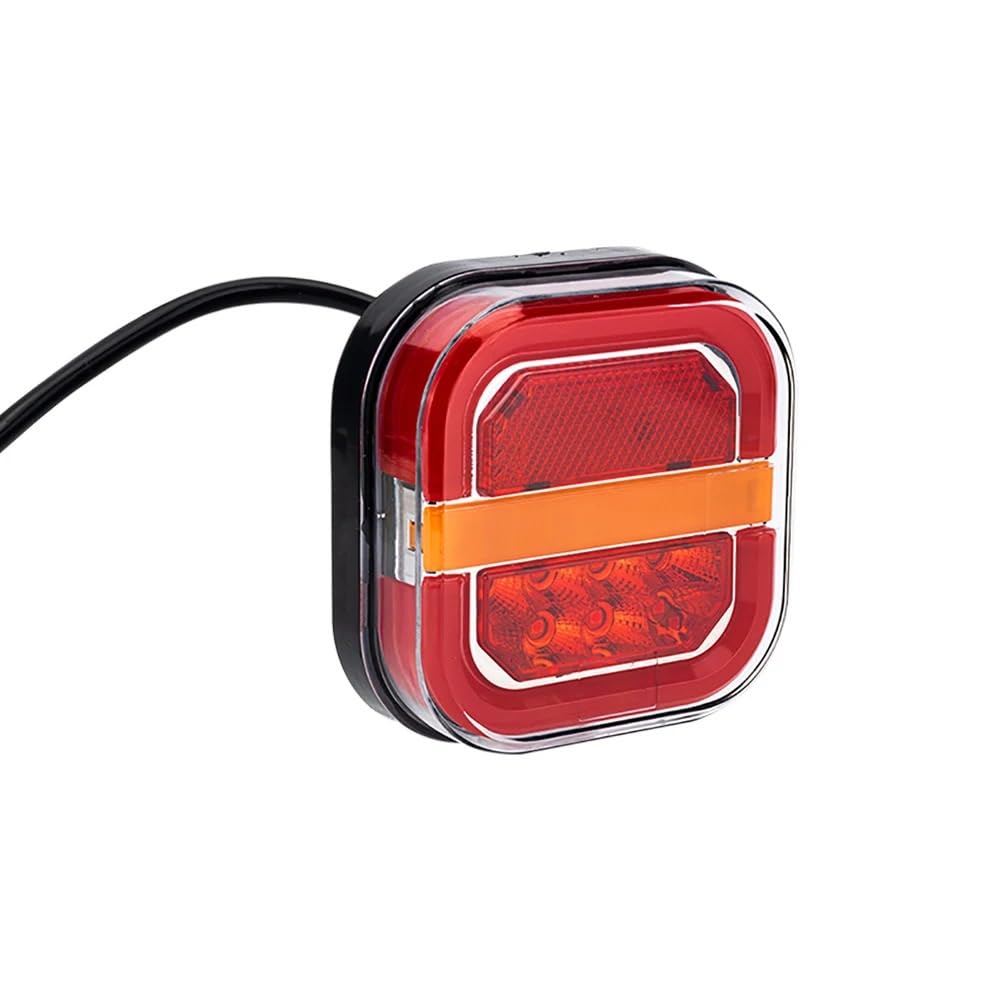 fanale posteriore dell'auto 2 pezzi led lampada di per coda per rimorchio quadrato da 4 pollici freno che scorre per segnale lampeggiante per targa 12V 24V per camion per pick-up Van 4x4
