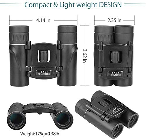Binoculares Telescópicos Potentes 8x21 Mini Plegables miniatura 4