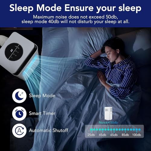 Image of 10000 BTU Portable Air Conditioner, 3-in-1 Portable AC for Rooms 450 Sq.ft, Ultra-Quiet Sleep Mode, Fast Cooling, Compact with Dehumidifier, Built-in Handles and Remote Control