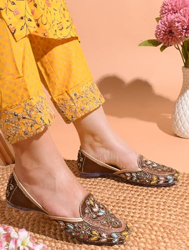 Image of JM LOOKS Ethnic Daily Party Office Mojari Traditional Punjabi Jutti for Women and Girls