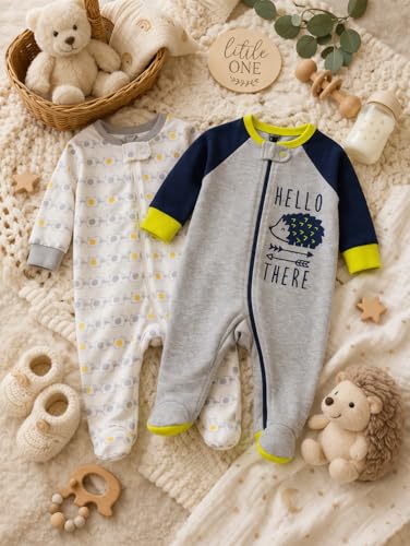 Image of TuddyBuddy 100% Cotton Multi Color Zipper Romper Sleepsuit /Romper /Jumpsuit for Baby Boy & Baby Girl